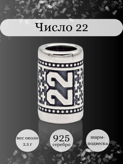 Инфографика шарм цифра число 22 из серебра
