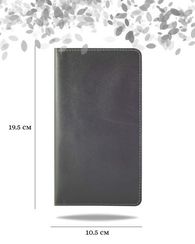 Кошелек классический серая кожа 05015