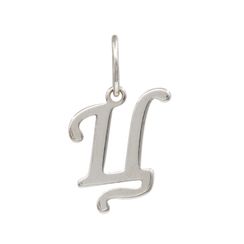 Подвеска в виде буквы Ц - кулон из серебра 925 пробы