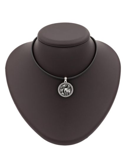 Китайский знак зодиака Свинья подвеска из серебра 925 пробы, на постаменте