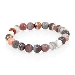 Браслет из натурального камня агата Ботсвана серо-бежевого 8 мм