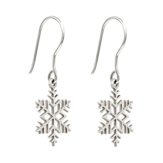 Снежинка - ювелирные серьги из серебра 925 пробы