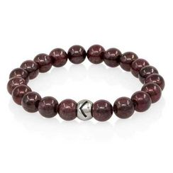 Браслет из натурального граната с руной Кеназ из серебра 925 пробы - Вдохновение