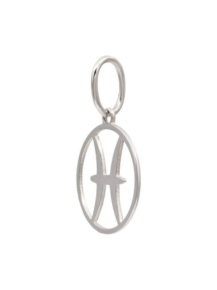 Подвеска Знак зодиака Рыбы из серебра, вид сбоку