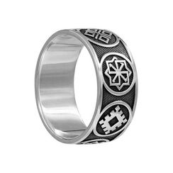 Кольцо Обереги из серебра 925 пробы