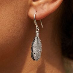 Ювелирные серьги Перья Инь-Янь из серебра 925 пробы