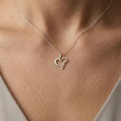 Контур сердца Love подвеска из серебра