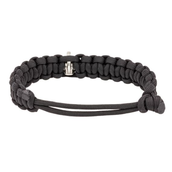 Браслет с шармом Спартанский шлем из мельхиора - чёрный паракорд, фото 4
