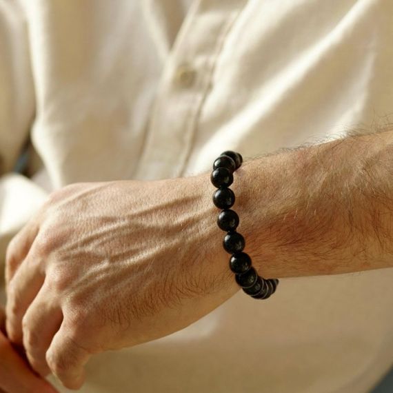 Браслет из камней мориона 10 мм, живое фото 2