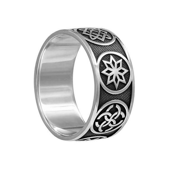 Кольцо Обереги из серебра 925 пробы, вид 3