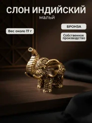 Слон индийский - статуэтка бронзовая малая