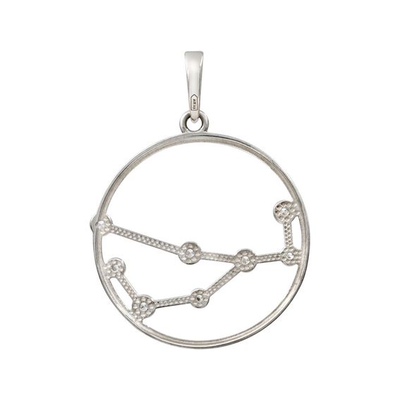 Подвеска на шею Созвездие Дева Знак зодиака серебро с фианитами, фото 2