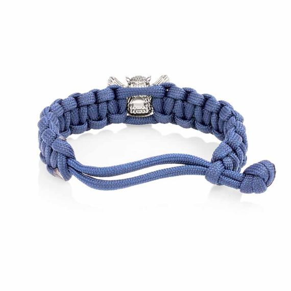 Браслет с шармом Сова из мельхиора - синий паракорд, вид 3