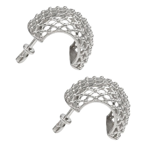 Серьги Сетка из серебра 925 пробы, вид 2