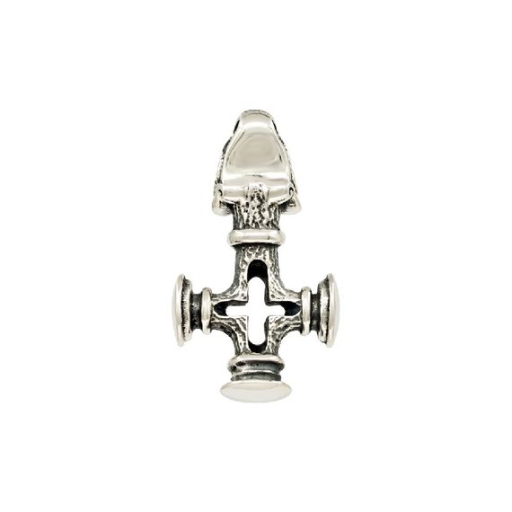 Волчий крест малый - подвеска из мельхиора, вид сзади