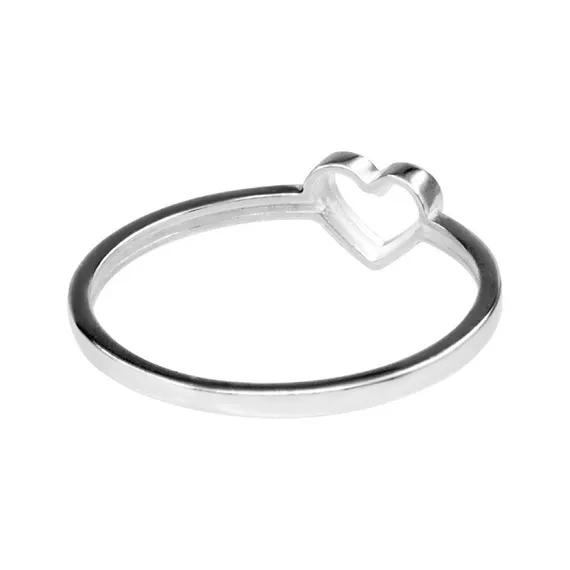 Кольцо с сердечком из серебра 925