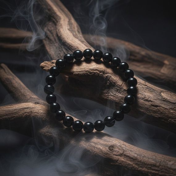 Браслет из мориона 8 мм, живое фото 3