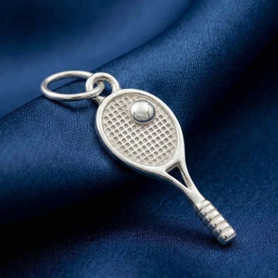 Подвеска на шею Теннисная ракетка ювелирная серебро 925, живое фото 2