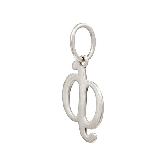 Подвеска в виде буквы Ф - кулон из серебра 925 пробы, вид полубоком сзади