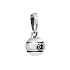 Подвеска шар бильярдный 13 - кулон из серебра 925 пробы