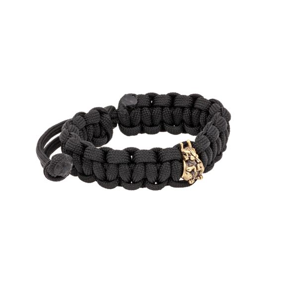 Браслет с шармом Белка из бронзы - чёрный паракорд, фото 2