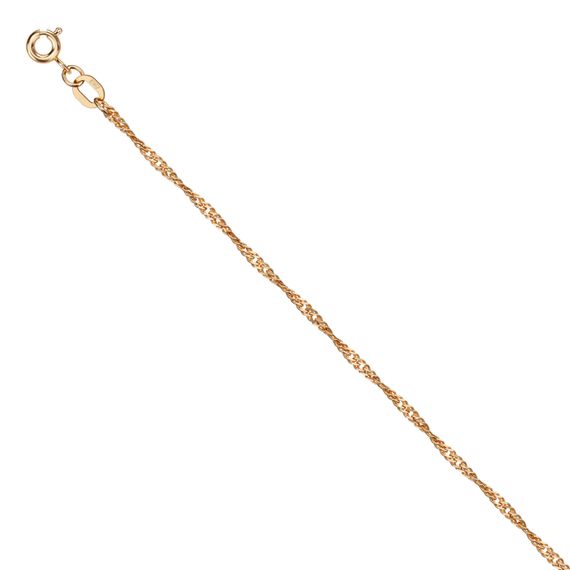 Фото браслет-цепочка Сингапур из серебра с позолотой на белом фоне 9273