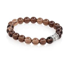 Браслет Денежный импульс из натурального раухтопаза с руной Феху из серебра 925