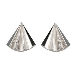 Серьги-пусеты Веер из серебра 925 пробы с фианитами