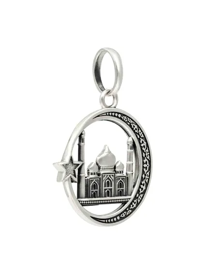 Изображение подвески Мечеть со звездой на белом фоне, вид сбоку