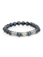 Браслет из натурального соколиного глаза с рунами Одал, Тейваз, Феху - Достижение целей