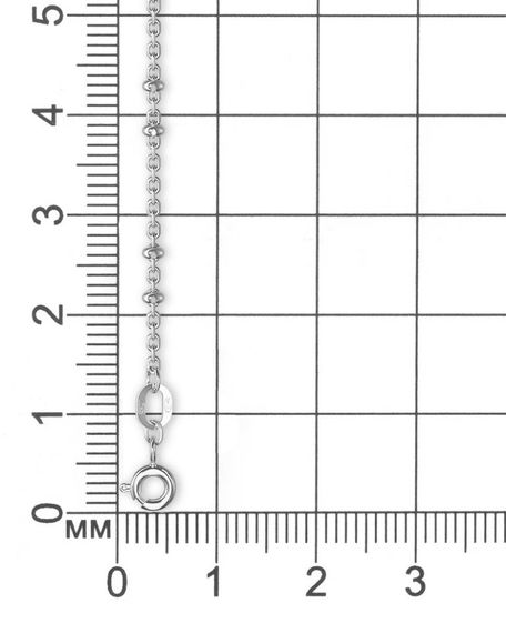 Цепочка на шею с родием из серебра - Сатурна 2+2 на Кобре, размерная сетка