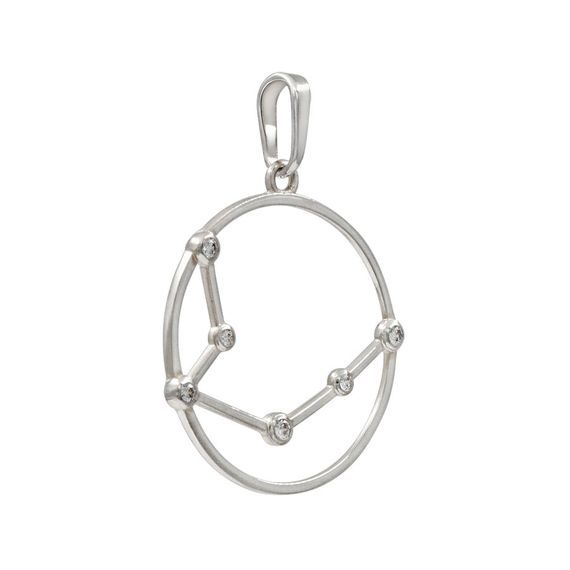 Подвеска на шею Созвездие Водолей Знак зодиака серебро с фианитами, фото 3