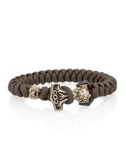 Браслет из оливкового паракорда с Молотом тора Bayer и медведем из мельхиора