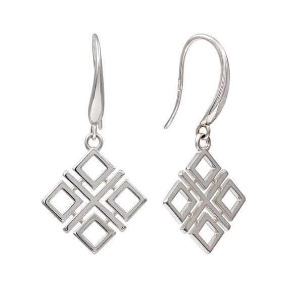 Макошь - ювелирные серьги - славянский оберег из серебра 925 пробы, фото 1