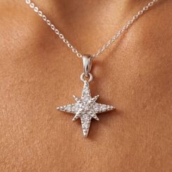 Подвеска Вифлеемская звезда из серебра 925 пробы с фианитами