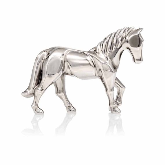 Статуэтка Лошадь - фигурка из бронзы с покрытием никелем, вид 2