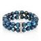 Браслет Всевидящее Око из Мельхиора Двойной с кианитом синим 8 мм, вид 1