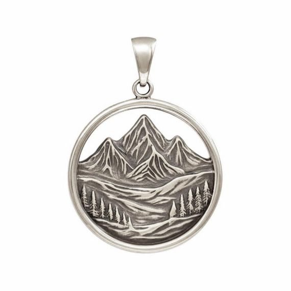 Горы - подвеска из мельхиора