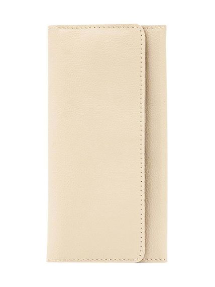 Фото функционального кошелька Классический из молочной кожи, вид фасад.