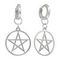 Серьги Конго 12 мм с подвеской Пентаграмма из серебра 925, вид 1