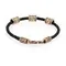 Браслет гайтан черный 3 мм с тремя рунами Феху Бронза, вид 2