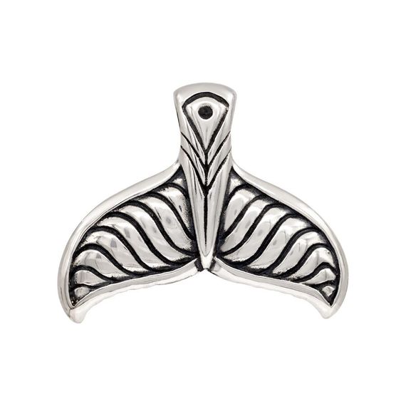 Хвост Кита подвеска из серебра, вид сзади