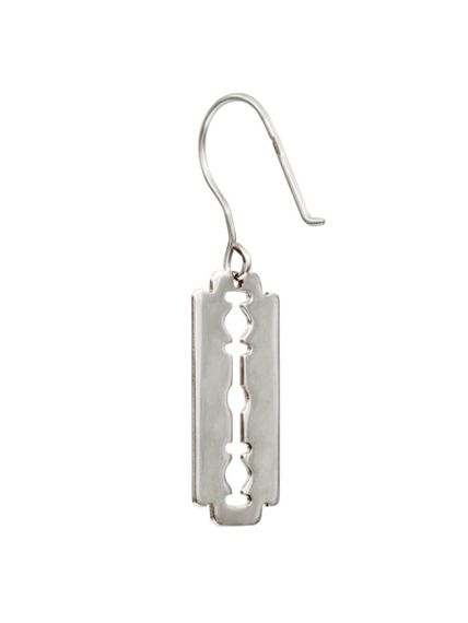 Серьги Лезвие из серебра, вид сбоку сзади