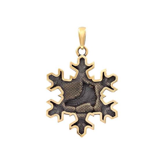 Конёк и снежинка - подвеска из бронзы, фото 9