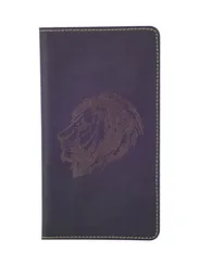 Кошелек высокий Лев синяя кожа