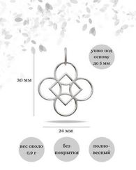 Подвеска Таттва Земли Притхиви из серебра