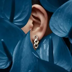 Серьги Звенья из серебра 925 пробы