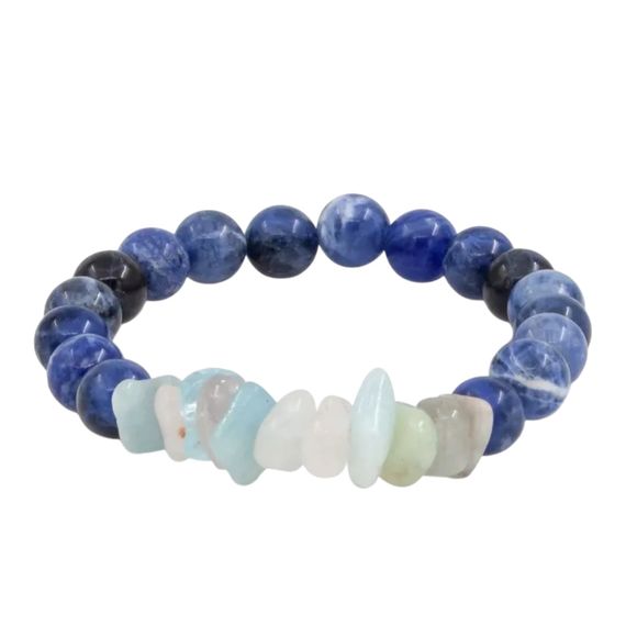 Браслет из натуральных камней берилл и содалит, фото 1