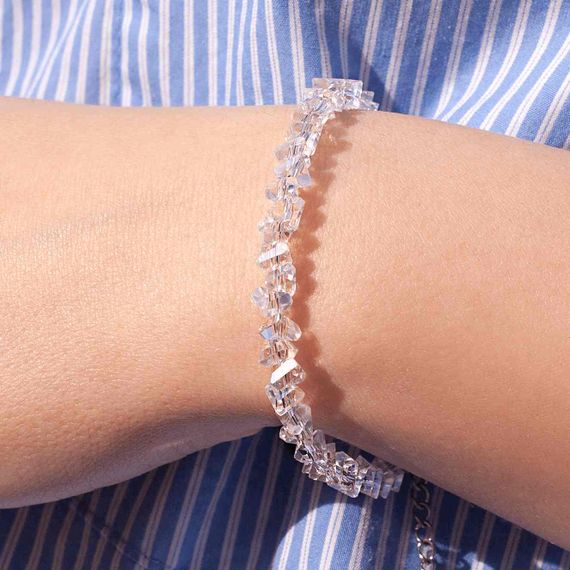 Браслет из имитации светлого хрусталя 6 мм, живое фото 1