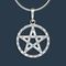 Подвеска Пентаграмма в круге из серебра 925 пробы с фианитами